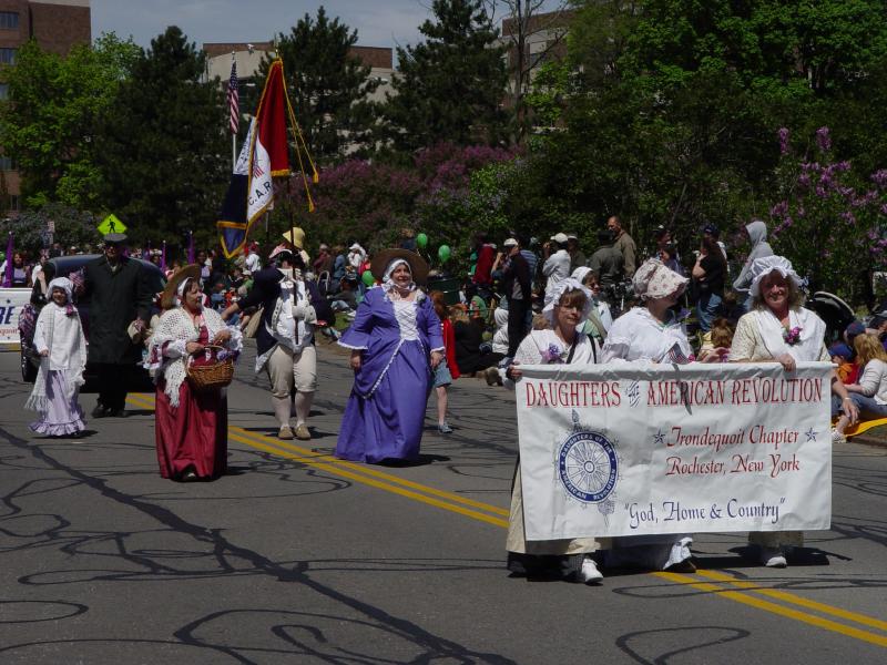 D.A.R. and C.A.R.<br />approaching the parade's end